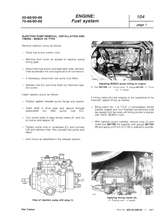 Fiat 55-66, 60-66, 65-66, 70-66, 80-66 Tractor Service Manual