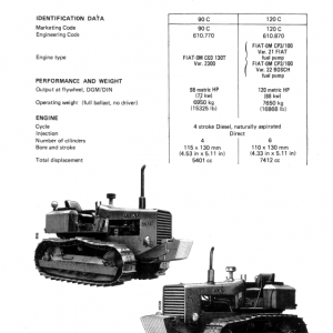 Fiat 90c, 120c Tractor Workshop Service Manual