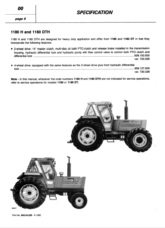 Fiat 1280 & 1280DT Tractor Parts Manual 