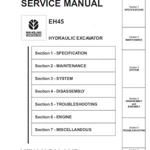 New Holland Eh45 Compact Excavator Service Manual