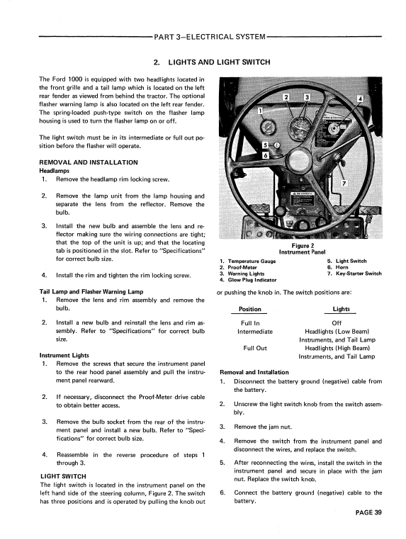 Ford 1000 Tractor Service Manual 
