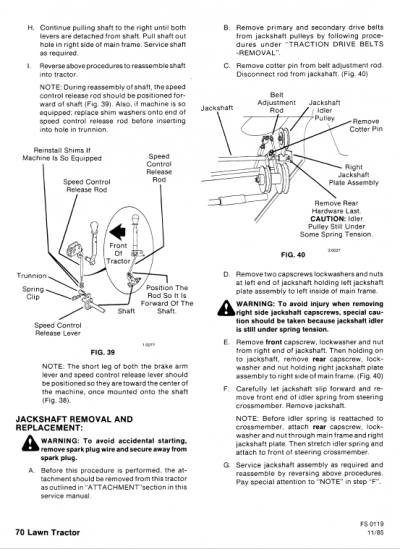 Ford LT8, LT11 Mower Tractor Service Manual