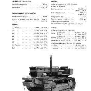 Fiat 805c Crawler Tractor Workshop Service Manual