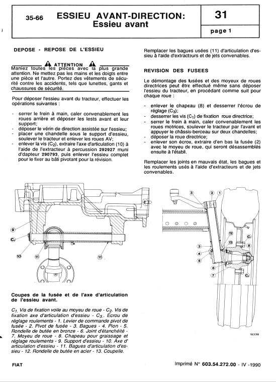 Fiat 33-66, 33-66 Dt Tractor Workshop Service Manual