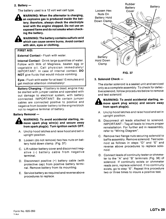 Ford Lgt12, Lgt14, Lgt17, Lgt18h Lawn Tractor Service Manual
