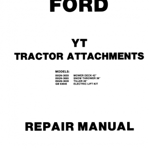 Ford Yt12.5, Yt14, Yt16 And Yt16h Yard Tractor Service Manual