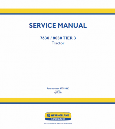 New Holland 7630, 8030 Tractor Service Manual