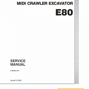 New Holland E80 Midi Crawler Excavator Service Manual