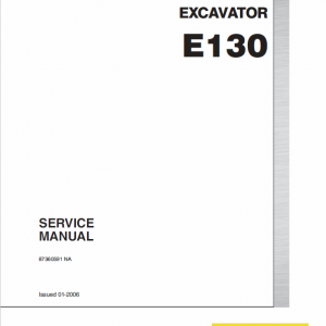 New Holland E130 Excavator Service Manual