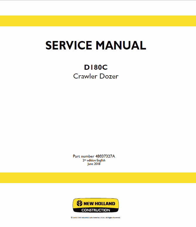 New Holland D180c Crawler Dozer Service Manual