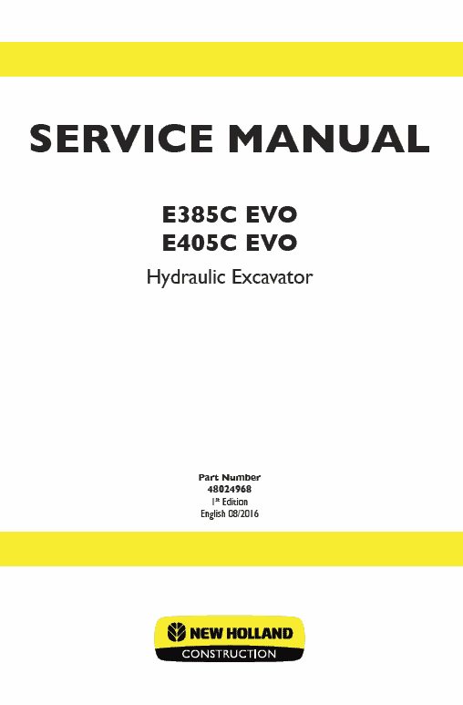 New Holland E405c Evo Excavator Service Manual