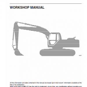 New Holland E385 Tier 3 Excavator Service Manual