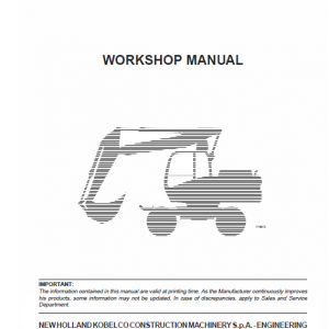 New Holland Mh4.6, Mhplusc Excavator Service Manual