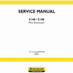 New Holland E16b, E18b Excavator Service Manual
