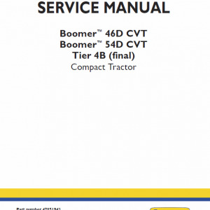 New Holland Boomer 46d Cvt, 54d Cvt Tractor Service Manual