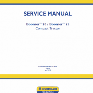 New Holland Boomer 20 And Boomer 25 Tractor Service Manual