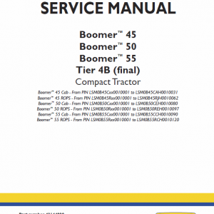 New Holland Boomer 45, 50 And 55 Tractor Service Manual