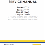 New Holland Boomer 35 And Boomer 40 Tractor Service Manual