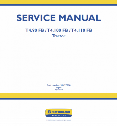 New Holland T4.90 FB, T4.100 FB, T4.110 FB Tractor Service Manual