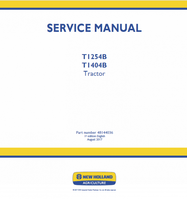 New Holland T1254b, T1404b Tractor Service Manual
