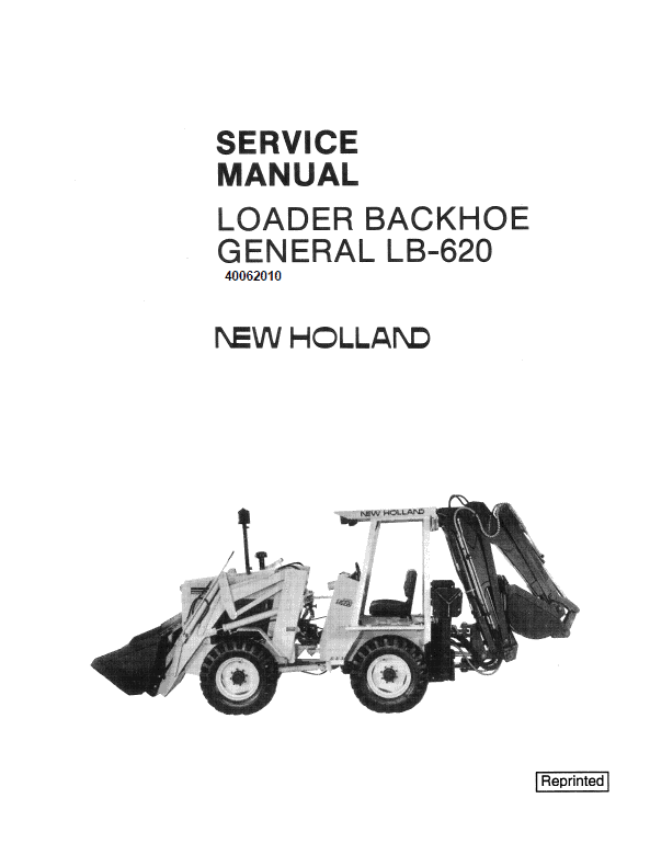 New Holland Lb620 Backhoe Loader Service Manual
