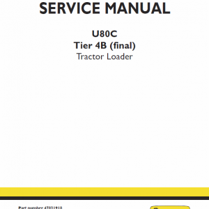 New Holland U80c Tractor Backhoe Service Manual