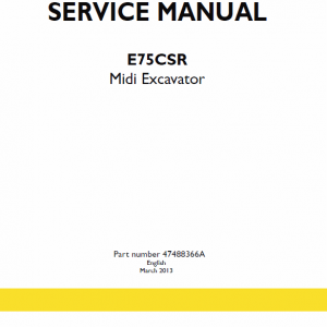New Holland E75csr Midi Excavator Service Manual