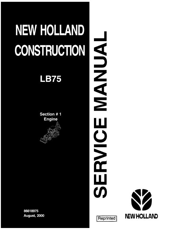 New Holland Lb75 Backhoe Loader Service Manual