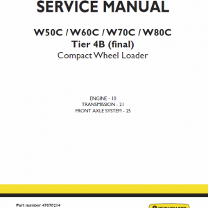 New Holland W50c, W60c, W70c, W80c Tier 4b Wheel Loader Manual