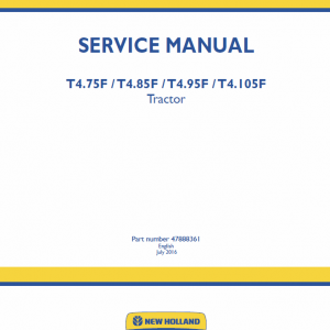 New Holland T4.75f, T4.85f, T4.95f, T4.105f Tractor Service Manual
