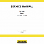 New Holland D180c Tier 4 Crawler Dozer Service Manual