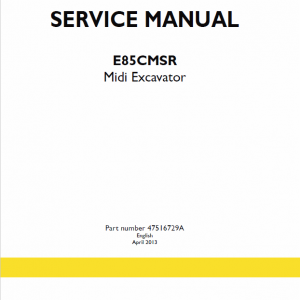 New Holland E85cmsr Midi Excavator Service Manual