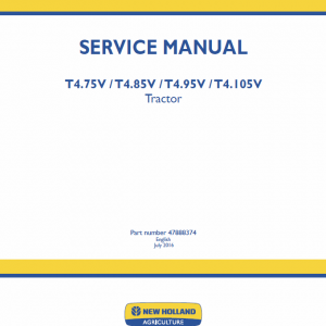 New Holland T4.75v, T4.85v, T4.95v, T4.105v Tractor Service Manual