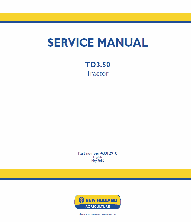 New Holland Td3.50 Tractor Service Manual