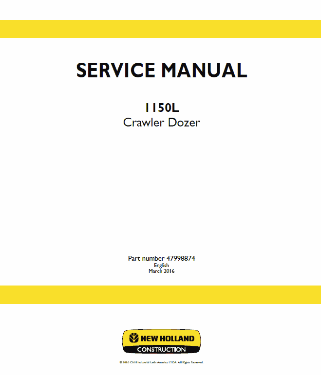New Holland 1150l Crawler Dozer Service Manual