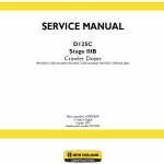 New Holland D125c Stage 3b Crawler Dozer Service Manual
