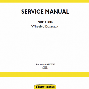 New Holland We210b Wheeled Excavator Service Manual