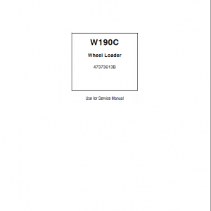New Holland W190c Wheel Loader Service Manual