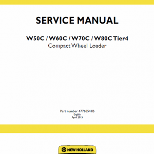 New Holland W50c, W60c, W70c, W80c Tier 4 Loader Service Manual