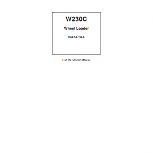 New Holland W230c Wheel Loader Service Manual