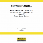 New Holland B100c, B100c Lr, B100c Tc Backhoe Loader Service Manual
