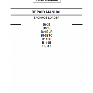 New Holland B110b, B115b Backhoe Loader Service Manual
