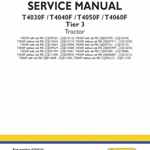 New Holland T4030f, T4040f, T4050f, T4060f Tractor Service Manual