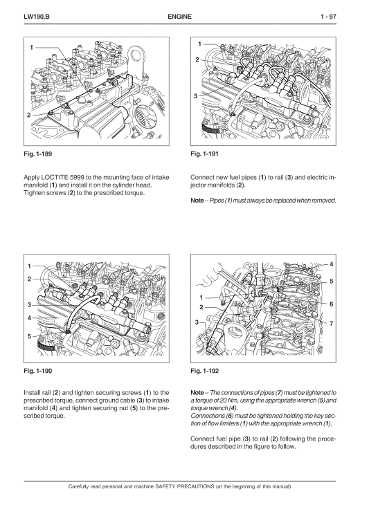 New Holland Lw190.b Wheel Loaders Service Manual