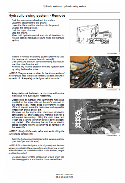 New Holland WE170B, WE190B Wheeled Excavator Service Manual