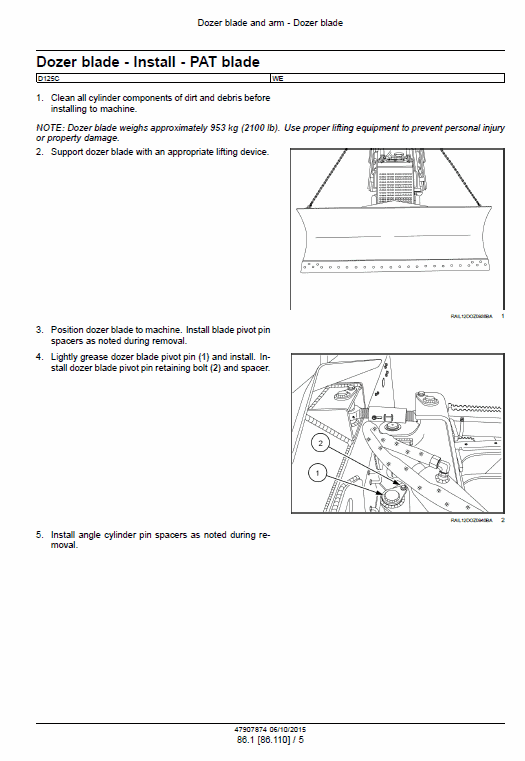 New Holland D125c Stage 3b Crawler Dozer Service Manual