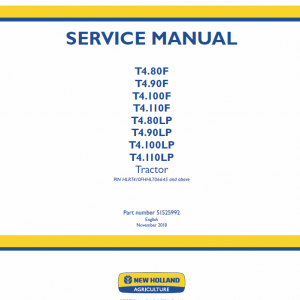 New Holland T4.80f, T4.90f, T4.100f, T4.110f Tractor Service Manual