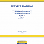 New Holland T7.290, T7.315 Tractor Service Manual
