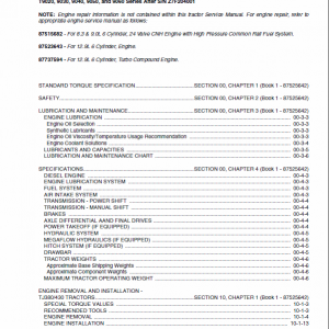 New Holland T9010, T9020, T9030, T9040, T9050, T9060 Tractor Service Manual