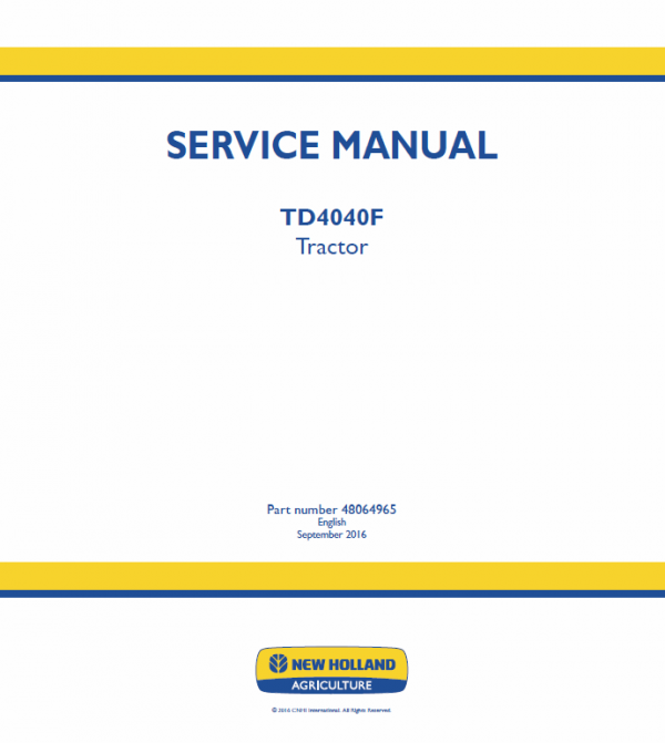 New Holland Td4040f Tractor Service Manual